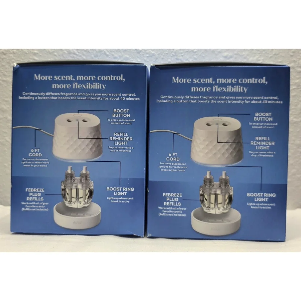 2pk Febreze PLUG Scent Booster  Air Freshener Continuous Scent Oil Warmer